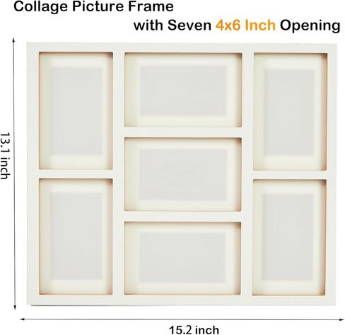 Benhurb 4x6 Picture Frames Collage Wall Decor, Multiple Photo Collage Frames, Mounting or Tabletop Display, 7-Opening for 4 x 6 Picture Frames for Home Living Room Family Gifts (Black) in Saudi Arabia