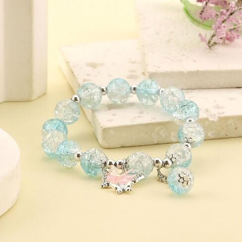 CSIYANJRY99 Always Believe in Yourself Butterfly Bracelet Cute Colored Beads Charm Bracelets Elastic Crystal Bead Bracelets for Women in Saudi Arabia