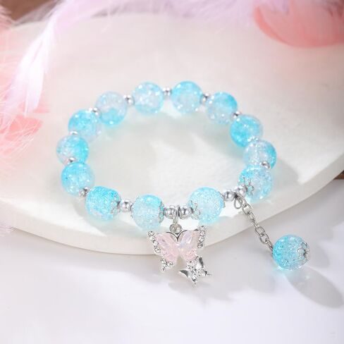 CSIYANJRY99 Always Believe in Yourself Butterfly Bracelet Cute Colored Beads Charm Bracelets Elastic Crystal Bead Bracelets for Women in Saudi Arabia