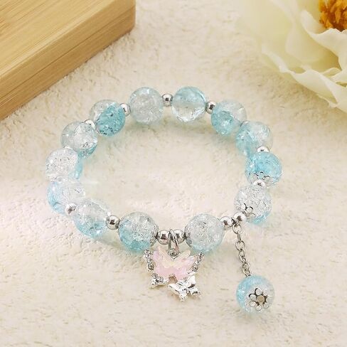 CSIYANJRY99 Always Believe in Yourself Butterfly Bracelet Cute Colored Beads Charm Bracelets Elastic Crystal Bead Bracelets for Women in Saudi Arabia