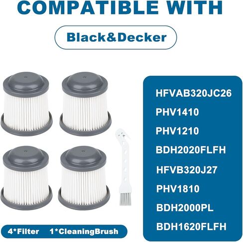 4 عبوات من مرشح PVF110 البديل للمكنسة الكهربائية المحورية المحمولة بلاك اند ديكر PHV1810 PHV1410 PHV1210 BDH2000PL BDH2020FLFH BDH2020FL BDH1620FLFH، قطع بديلة 90552433 90552433-01 in Kuwait