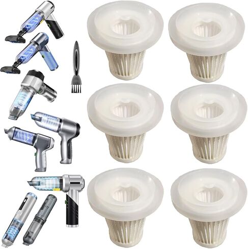 6 Pack Hepa Filters Replacement Compatible with Saker HL107B/ HL132/ HL133, SakerPlus HL159/HL139/HL137/HL122 Cordless Car Vacuum. in Saudi Arabia