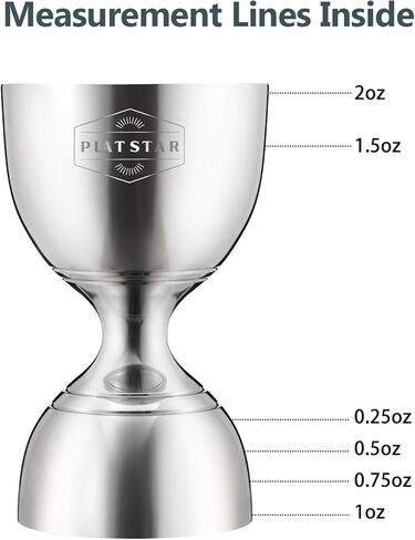 Stainless Steel Cocktail Jigger 2 Pack, Commercial Bar Tool for Restaurant, Bar, Pub & Catering, Bulk 1oz 2oz Double Sided Bell Jigger with Measurements, Professional Bartender Measuring Cup in Saudi Arabia