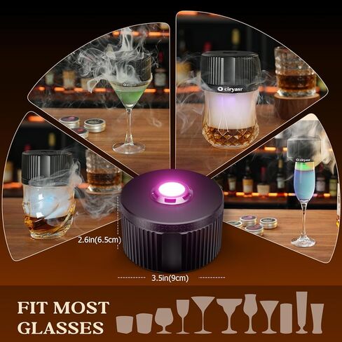 Electric Whiskey Smoker Kit Upgraded, Rechargeable Cocktail Smoker Kit with 4 Light Modes & 6 Wood Chips, Old Fashioned Whiskey Accessories, Bourbon Gifts for Men, Dad, Husband, No Butane in Saudi Arabia