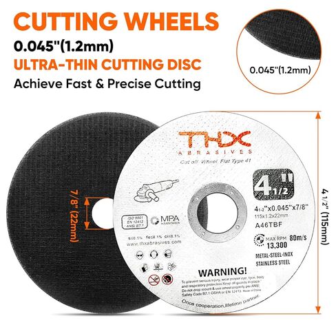 4 1/2 Inch Cut Off Wheel，4-1/2" x .045" x 7/8" Long-Lasting Thin Cutting Wheel,Metal and Stainless Steel Fast Cutting Disc for Die Grinders-60 Pack in Saudi Arabia