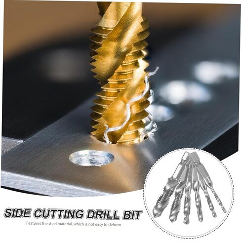 NUOBESTY 1Set Multi Functional Tapered Tap and Drill Bit for Drilling Thread Tapping and Chamfering Lightweight Easy to Use Various Diameters High Efficiency in Saudi Arabia