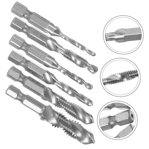 NUOBESTY 1Set Multi Functional Tapered Tap and Drill Bit for Drilling Thread Tapping and Chamfering Lightweight Easy to Use Various Diameters High Efficiency in Saudi Arabia