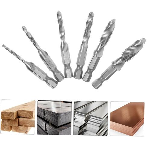 NUOBESTY 1Set Multi Functional Tapered Tap and Drill Bit for Drilling Thread Tapping and Chamfering Lightweight Easy to Use Various Diameters High Efficiency in Saudi Arabia