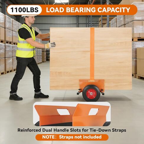 Panel Dolly Drywall Mover, Adjustable Clamp Cart with 10 Inch Rubber Wheels, 1100 LBS Load Capacity, Ideal for Drywall Sheets, Doors, Mattress & Steel Panels, Warehouses in Kuwait