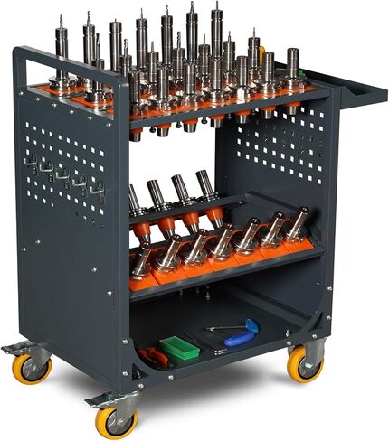 عربة حامل أدوات CNC، عربة تخزين أدوات Cat 40 للمستودعات ومراكز التصنيع، BT/CAT40-35CAP، أزرق in Kuwait