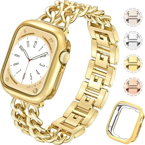 نطاقات ANAIBOHO GOLD Apple Watch للنساء Men Men سلسلة IWATCH BANDS مقابل 40 مم 38 مم 41 مم ، متوافقة مع Apple Watch SE SERIEN in Kuwait