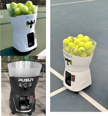 آلة كرة التنس، آلة إطلاق كرة التنس المحمولة PT-Mini Pro للتمرين والتدريب، دعم التطبيق وضبط السرعة والزاوية عن بعد، تحمل أكثر من 65 كرة في وقت واحد، سهلة الاستخدام in Kuwait