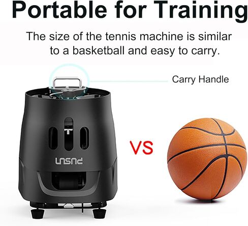 آلة كرة التنس، آلة إطلاق كرة التنس المحمولة PT-Mini Pro للتمرين والتدريب، دعم التطبيق وضبط السرعة والزاوية عن بعد، تحمل أكثر من 65 كرة في وقت واحد، سهلة الاستخدام in Kuwait