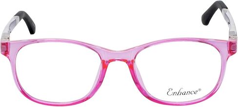 Calabria Enhance 4132 Kids Oval Blue Light Blocking Reading Glasses +0.75 Crystal Pink Purple Black Girls in Saudi Arabia