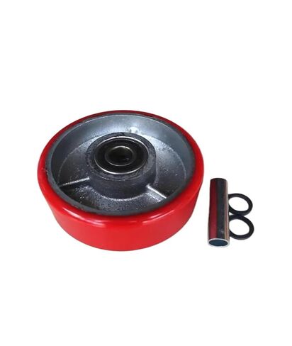 1 piece 5 inch PU Caster Heavy Duty Single Wheel Polyurethane red Iron core Flat car in Saudi Arabia