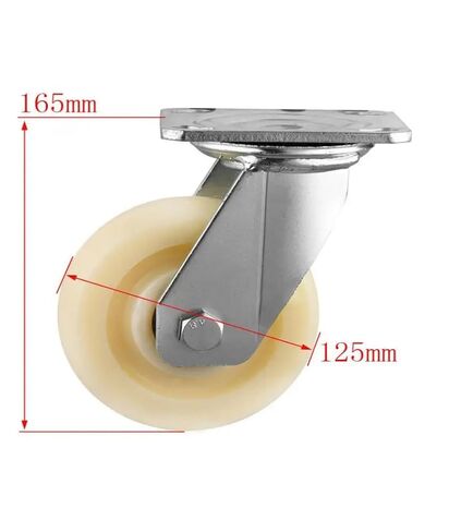 1 piece 5 inch Heavy Duty Nylon casters Diameter 125 mm wear-Resistant Industrial Swivel Wheel Trolley in Saudi Arabia