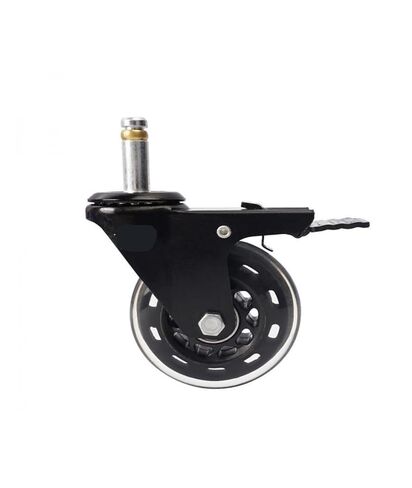 5-Pack 3-inch M10/M11 circlip PU Transparent Wheel with Brake Office Chair Polyurethane Universal Wheel Silent in Saudi Arabia