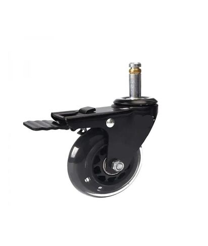 5-Pack 3-inch M10/M11 circlip PU Transparent Wheel with Brake Office Chair Polyurethane Universal Wheel Silent in Saudi Arabia