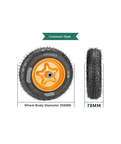 1 piece 300-8 Pneumatic tire 14 inch Trolley Trolley Wheel Two axle Steel Plate Rubber in Saudi Arabia