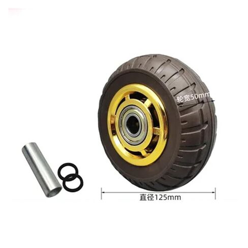1 piece 5 inch Caster Heavy Duty Silent Wheel Rubber Single Flat Drive Push in Saudi Arabia