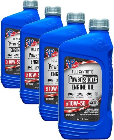VP Racing Motor Oil, PowerSports, High Zinc, 4T, 10W50, Synthetic, 1 qt Bottle, Each in Saudi Arabia