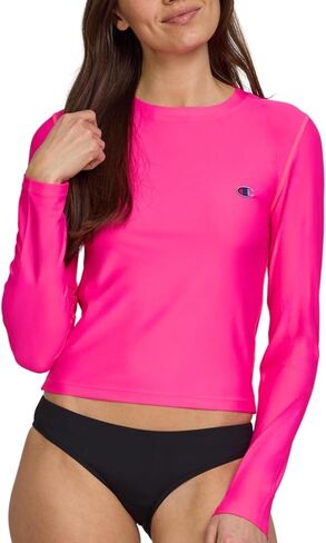 Champion Cropped Rash Guard for Women – Long Sleeve Swim Shirt Surf Water Top, Quick Dry Sun Shirt UPF 50+ UV Protection in Saudi Arabia