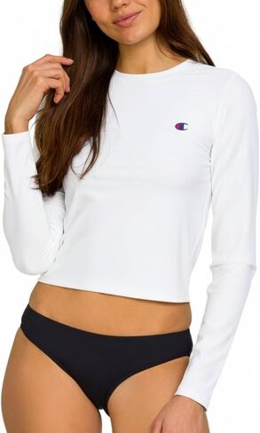 Champion Cropped Rash Guard for Women – Long Sleeve Swim Shirt Surf Water Top, Quick Dry Sun Shirt UPF 50+ UV Protection in Saudi Arabia