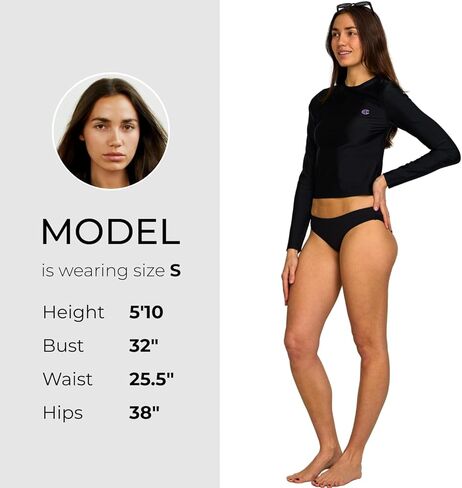 Champion Cropped Rash Guard for Women – Long Sleeve Swim Shirt Surf Water Top, Quick Dry Sun Shirt UPF 50+ UV Protection in Saudi Arabia
