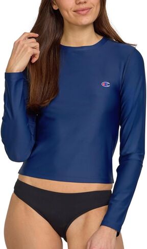 Champion Cropped Rash Guard for Women – Long Sleeve Swim Shirt Surf Water Top, Quick Dry Sun Shirt UPF 50+ UV Protection in Saudi Arabia