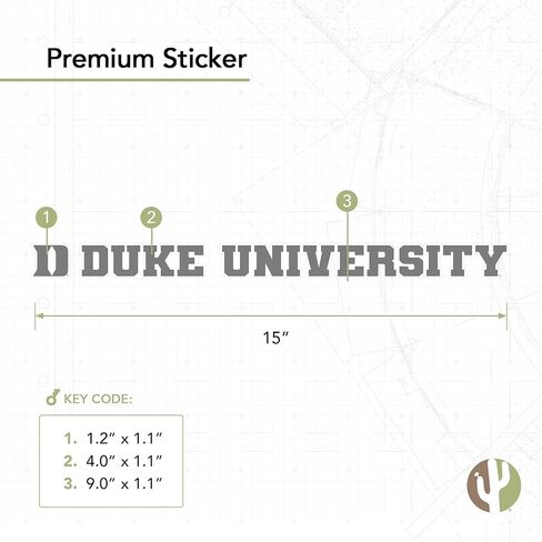 Desert Cactus Duke University Sticker Blue Devils Name Logo Vinyl Decal Laptop Water Bottle Car Scrapbook (15 Inch Sticker) in Saudi Arabia