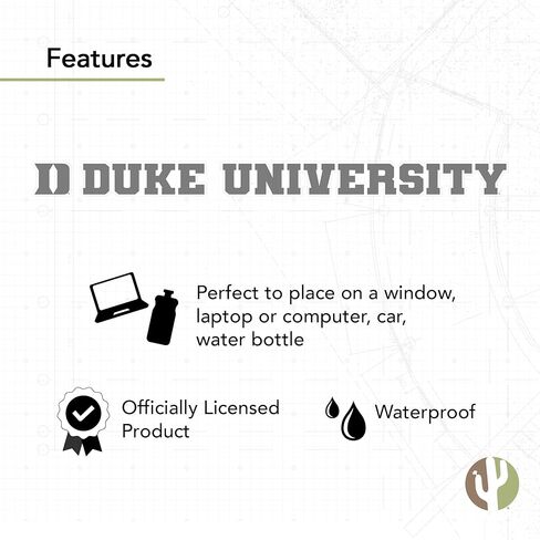 Desert Cactus Duke University Sticker Blue Devils Name Logo Vinyl Decal Laptop Water Bottle Car Scrapbook (15 Inch Sticker) in Saudi Arabia