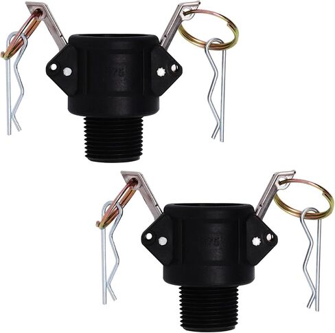 2 قطعة من النوع القياسي B Cam Groove Fitting أنثى 3/4 بوصة B-75 خرطوم مناسب، محول ذكر x أنثى NPT خيط تركيبات Camlock من البولي بروبيلين (0.75 بوصة، النوع B) in Kuwait