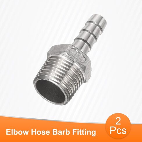 HARFINGTON 2pcs Stainless Steel Hose Barb Fitting 0.4" (10mm) Barbed x PT 1/2" Male Pipe Fitting Air Hose Barb Fittings Coupler Thread Connector Adapter for Water Fuel in Saudi Arabia