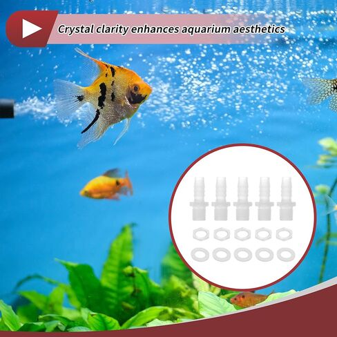 1 Set Aquarium Plastic Hose Barb Fitting 7/16" Barb G3/8 NPT Male Hose Adapter Clear PP in Saudi Arabia
