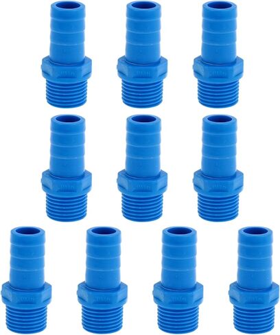 Plastic Hose Barb Fitting 5/8" OD Barb 1/2"G Male Thread Straight Pipe Connector Grey 10 Pcs in Saudi Arabia