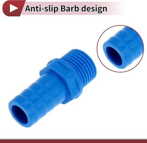 Plastic Hose Barb Fitting 5/8" OD Barb 1/2"G Male Thread Straight Pipe Connector Grey 10 Pcs in Saudi Arabia