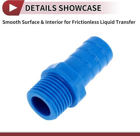 Plastic Hose Barb Fitting 5/8" OD Barb 1/2"G Male Thread Straight Pipe Connector Grey 10 Pcs in Saudi Arabia