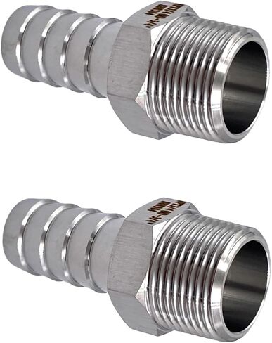 3 قطع 3/4 بوصة بارب × 3/4 بوصة ذكر NPT خرطوم من الفولاذ المقاوم للصدأ بارب إلى موصلات محول ذكر NPT للمياه والغاز والزيت والوقود وأدوات الهواء والسباكة والضاغط in Kuwait