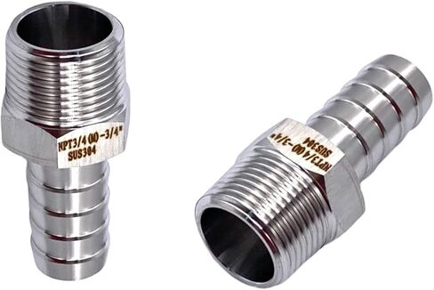 3 قطع 3/4 بوصة بارب × 3/4 بوصة ذكر NPT خرطوم من الفولاذ المقاوم للصدأ بارب إلى موصلات محول ذكر NPT للمياه والغاز والزيت والوقود وأدوات الهواء والسباكة والضاغط in Kuwait