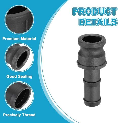 PATIKIL 0.75" Aluminum Cam and Groove Fitting, 2 Pcs Part-E Dust Plug Male Adapter Female NPT Thread Cam Lock Fitting Quick Disconnect Coupling Cam Lock Hose Adapter, Black in Saudi Arabia