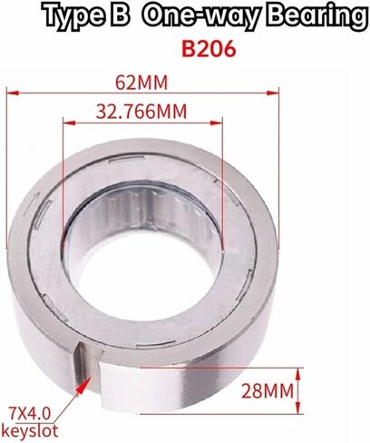 1 قطعة B206 قطر المحور 32.766 الخارجي 62 مللي متر سمك 28 مللي متر كام مخلب إبرة الأسطوانة في اتجاه واحد تحمل مع Keyway in Saudi Arabia