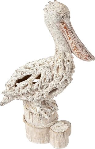 Corner Merchant Blue Pelican Standing Figurine 13.75" Coastal Coral Reef Home Decor Nautical Beach Statue for Tabletop Shelf or Mantel Ocean Inspired Room Accents in Saudi Arabia
