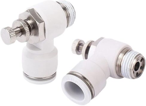 Pneumatic Component SL6 Throttle Valve PA Pipe Adjustable Quick Insertion Thread White Bent Vent Joint 1Pcs(WhiteSL8-02) in Saudi Arabia
