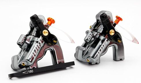 Juin Tech GTF4 Cable-Actuated Hydraulic Disc Brake Caliper Set - Flat Mount 4-Piston Brakes for Road, Gravel & CX - Maximum Stopping Power, Front & Rear in Saudi Arabia