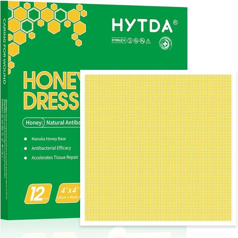 Manuka Honey Gauze Dressing, 4×4 Inches, 12 Individual Pack, Non Stick Gauze Pads, Manuka Honey Wound Care for Wound Healing from Burns, Abrasions, Cuts and Scald, FSA or HSA in Saudi Arabia