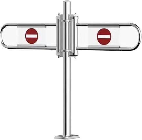 Automatic Swing Gate - One-Way Access Metal Entrance Safety Gate for Supermarkets & Warehouses - 90° Opening Barrier Door (Red 100x100CM) in Saudi Arabia
