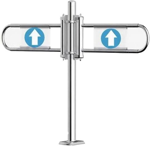 Automatic Swing Gate - One-Way Access Metal Entrance Safety Gate for Supermarkets & Warehouses - 90° Opening Barrier Door (Red 100x100CM) in Saudi Arabia