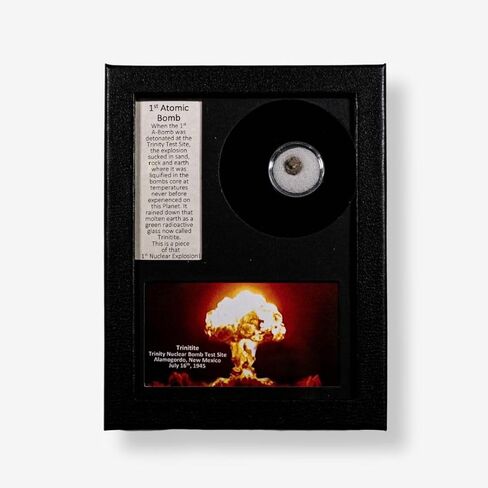 Trinitite Fragment from 1st Atomic Bomb Detonation, Trinity Nuclear Test Site 1945, Framed Display, 6x8 Inch in Saudi Arabia