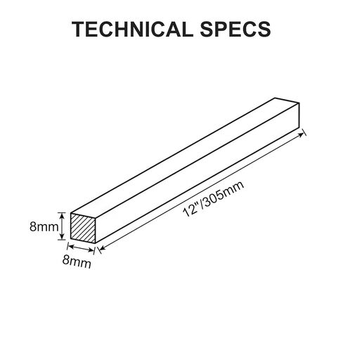 Square Steel Key Stock, 5/8" x 5/8" x 12" Metal Bars, Cold-Drawn 45# Steel, Precision Key Stock for Shaft Keyways in Motors and Machinery & DIY Projects in Saudi Arabia