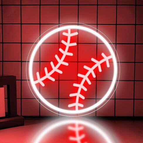 علامة نيون البيسبول لديكور الحائط، مدعومة بضوء النيون USB للبيسبول للأولاد من سن 8 إلى 12 عامًا، علامة إضاءة رياضية قابلة للتعتيم، علامة نيون LED لغرفة المعيشة وغرفة النوم والمراهقين ورجل الكهف ونادي الكلية وديكور المتجر in Kuwait